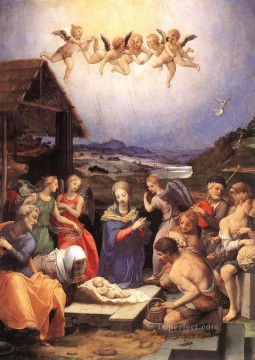 Agnolo Bronzino Painting - Adoration of shepherds Florence Agnolo Bronzino
